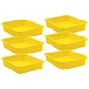 Teacher Created Resources Storage Bin, Plastic, Yellow, 6 PK 20440